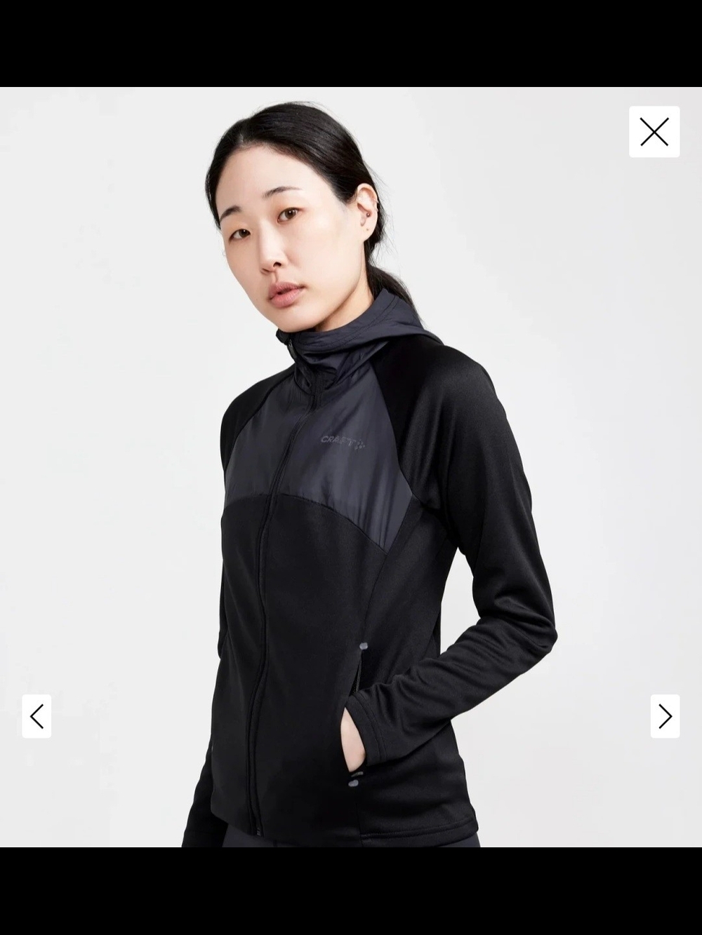 Women's Black Hooded Performance Jacket